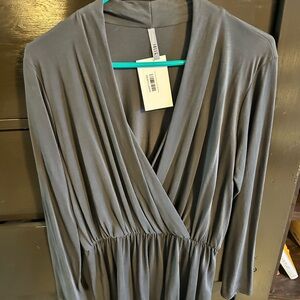 Jolie Gray Wrap Blouse